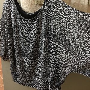 Black and white knit top from Cato
