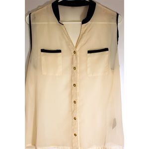cream sheer tank blouse