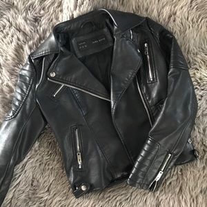 Zara Faux Leather Jacket w/ Zippers sz. Small