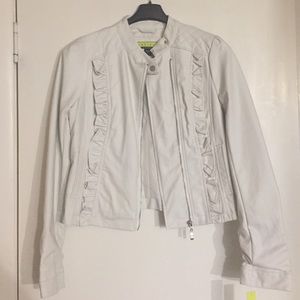 Off-white Faux Leather Jacket