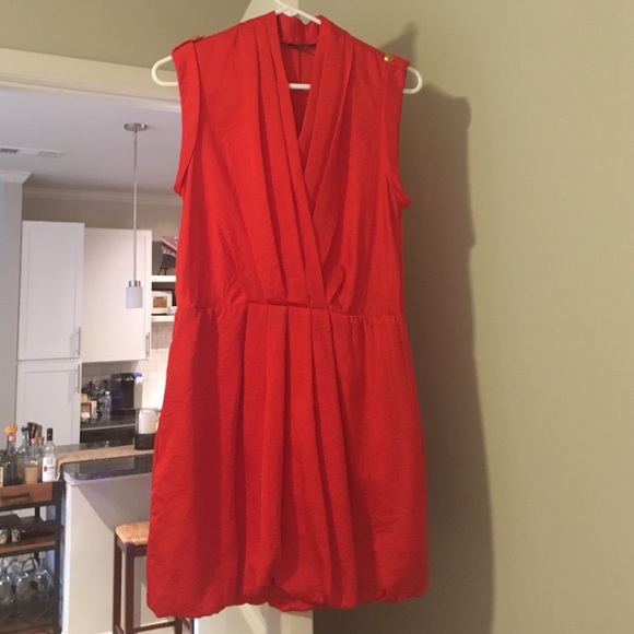 Armani Exchange Pleated Red Dress Size 2