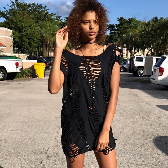 Distressed t Dress
