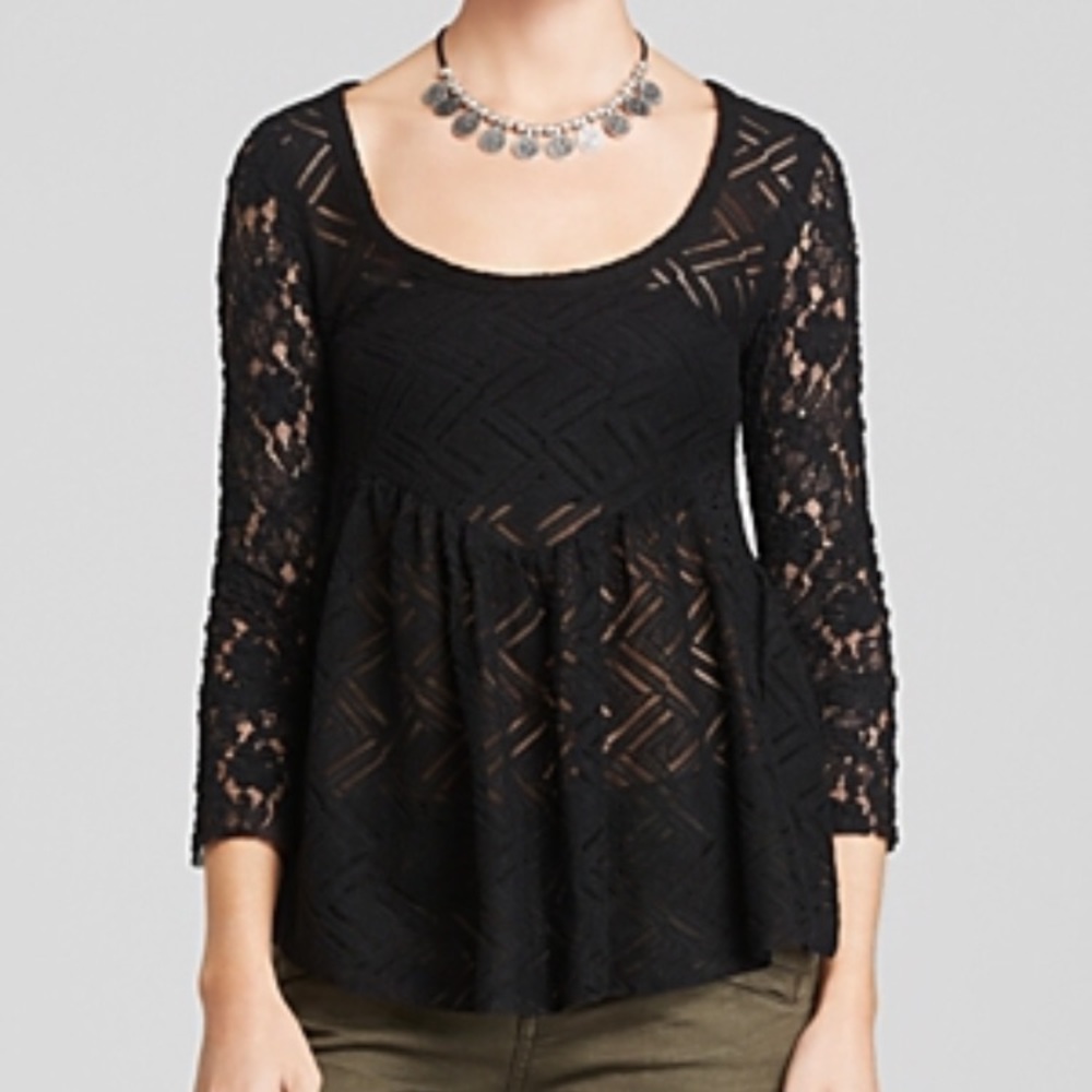 Black Lace Free People shirt