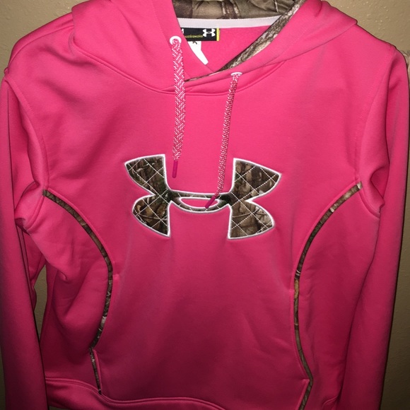 Pink Under Armour Hoodie w/ Camo Details