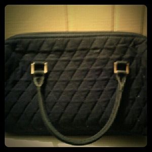 Vera Bradley classic black quilted satchel