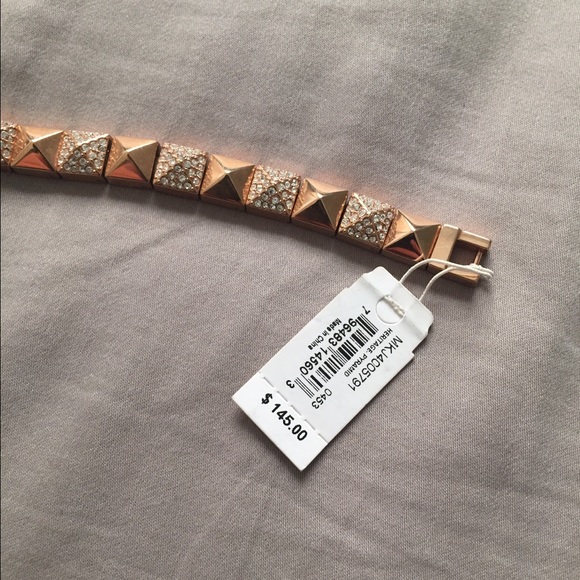 Michael Kors Rose Gold Pyramid Link Bracelet - Picture 2 of 4