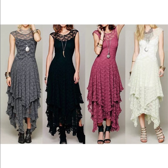 • Gorgeous Gypsy Lace Boho Dress in Black • - Picture 3 of 7