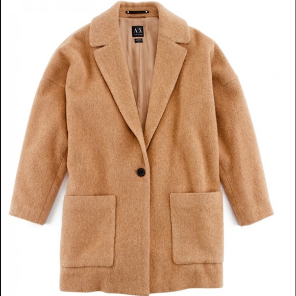 AX Armani Exchange wool cocoon coat