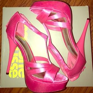 New Hot Pink High Heel Shoes