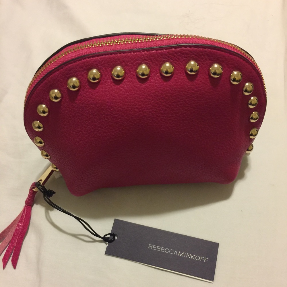 Rebecca Minkoff  leather Done makeup bag