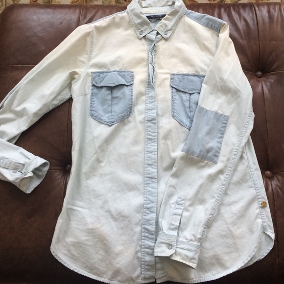 Maison Scotch double pocket chambray shirt