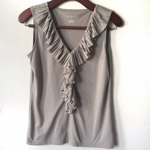 Talbots Tan fringe sleeveless  top