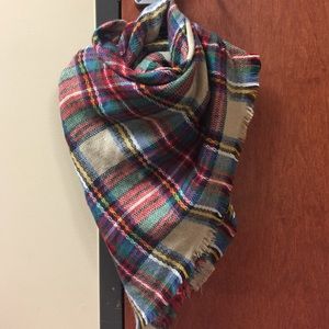 Plaid oversized blanket scarf