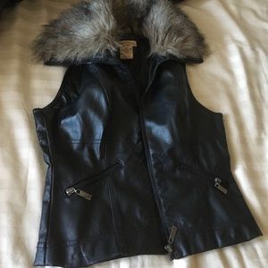 Faux leather vest