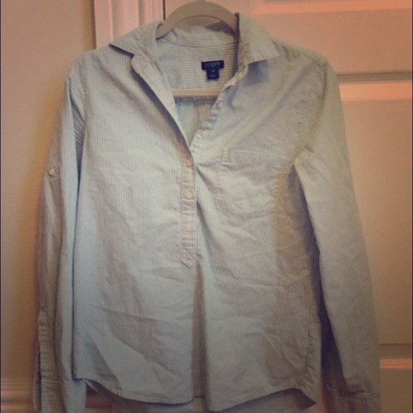 J Crew Pinstripe Button-Up