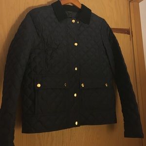 Navy Quilted J.Crew Coat