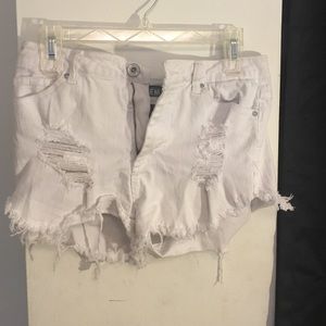 White high waisted shorts