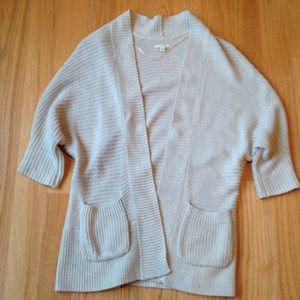 (SOLD) Tan 3/4 sleeve long open cardigan size S
