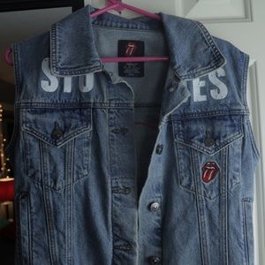 RARE Rolling Stones Denim Vest AUTHENTIC
