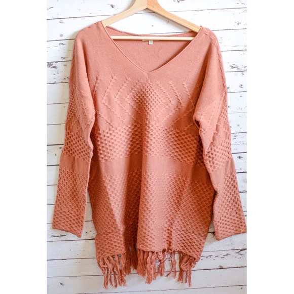 Sweaters - Cinnamon Fringe Sweater Tunic Sweaters - Cinnamon Fringe Sweater Tunic