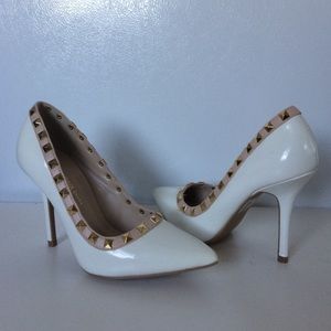 White Studded Heels