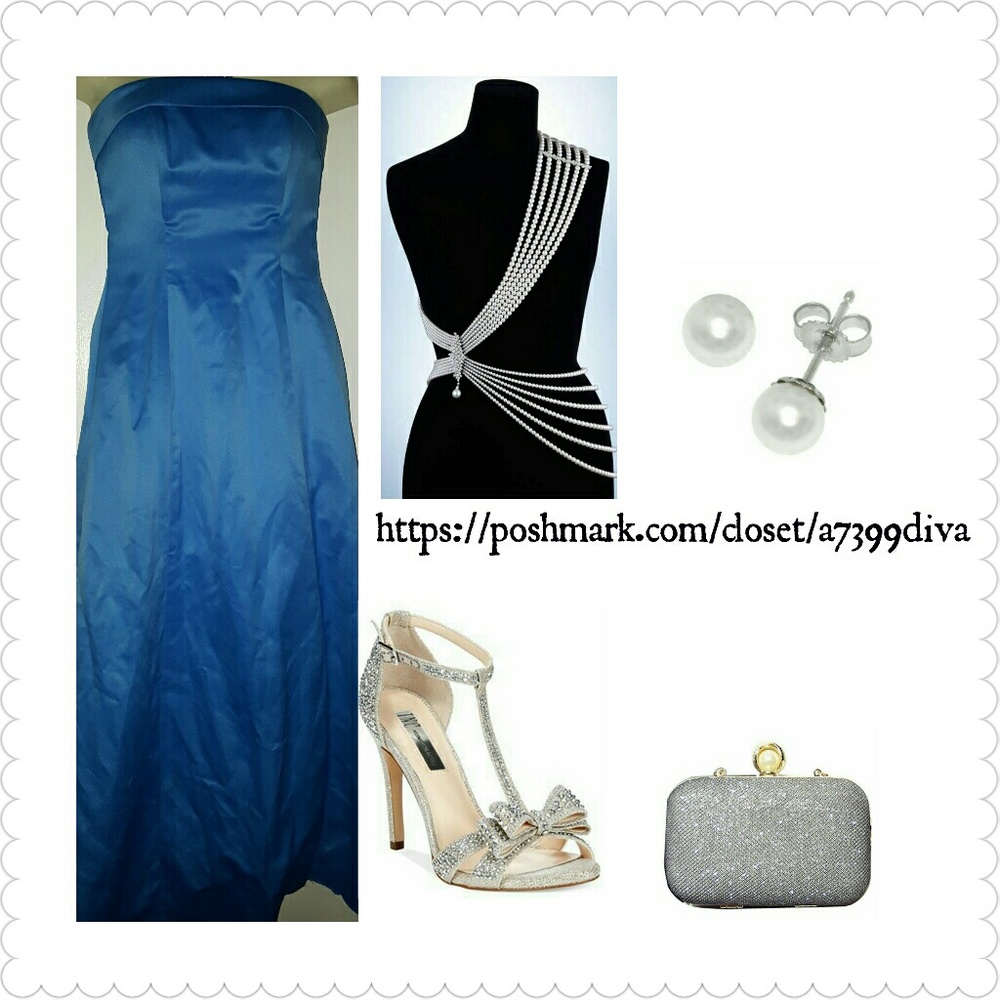 Light Blue Strapless Gown