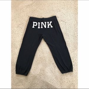 PINK Black Cropped Sweatpants