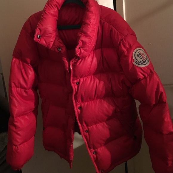 A Red Moncler Coat