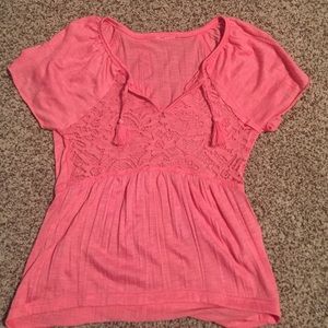 Pink shirt sleeve top