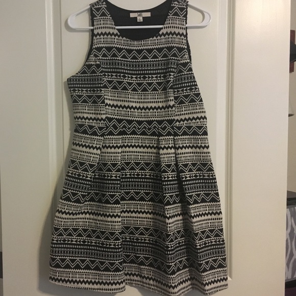 Black and white tribal print dress