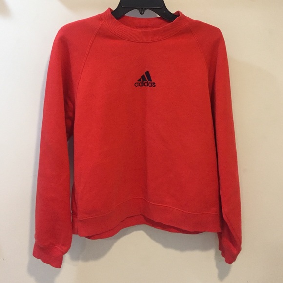 thrifted red Adidas crew neck
