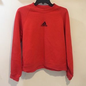 thrifted red Adidas crew neck