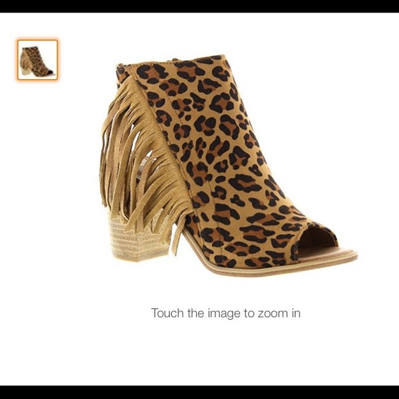 cheetah fringe booties