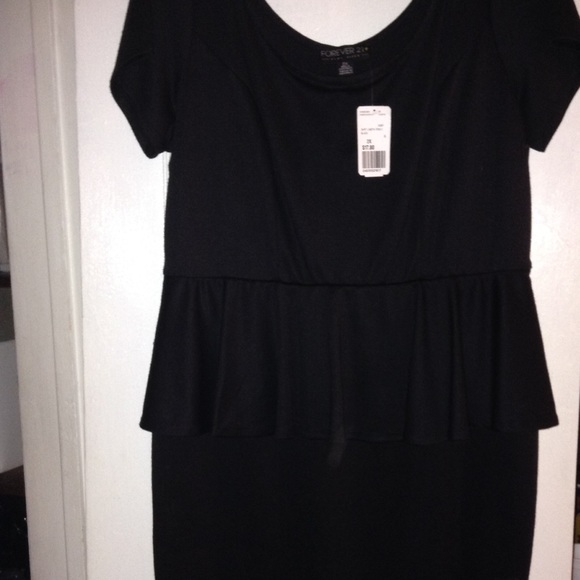 Forever 21 Plus black peplum dress