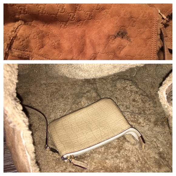 Used Gucci light brown logo G suede bag - Picture 4 of 4