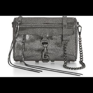Rebecca Minkoff Silver Caviar Mini MAC Crossbody