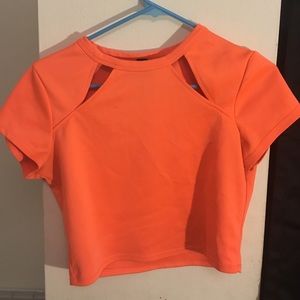 Orange crop top