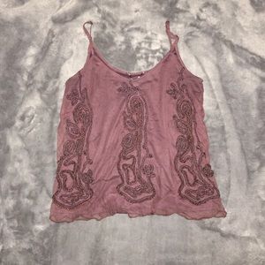 Maroon beaded top