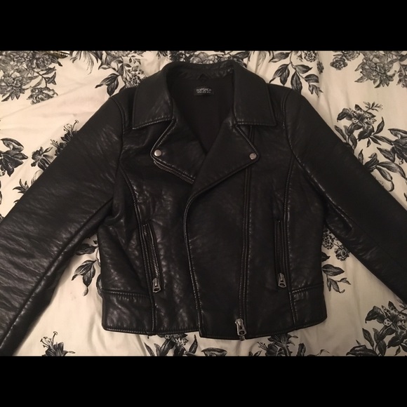 TopShop Faux Leather Moto Jacket