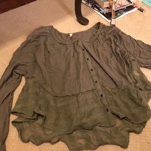Free people green flowly too size medium