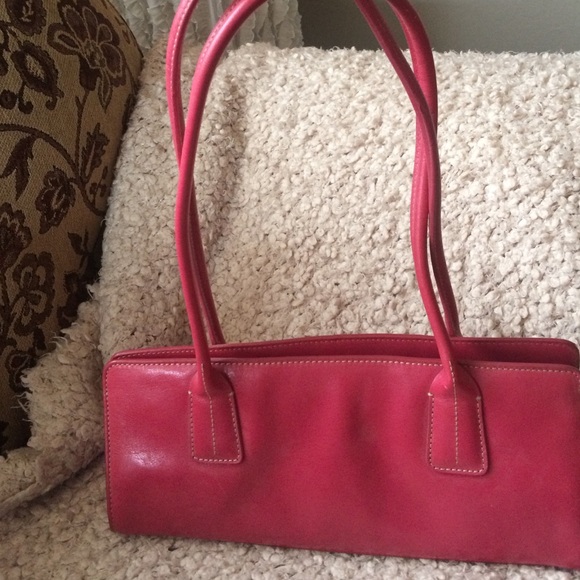 Pink leather purse