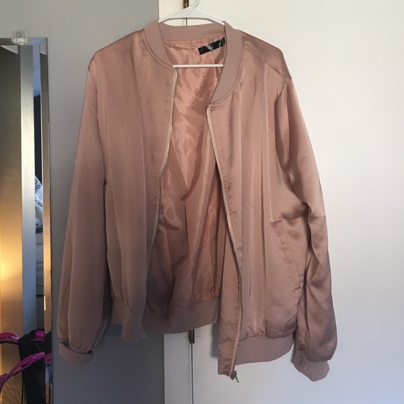 Missguided Rose Gold Bomber Jacket