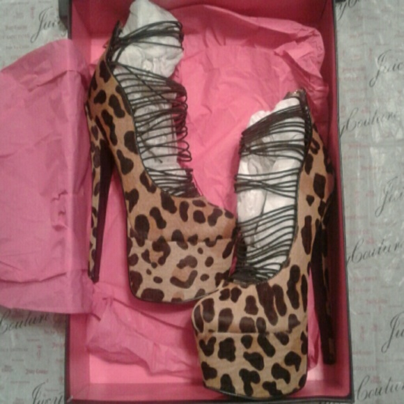 London Trash Leopard heels size 7