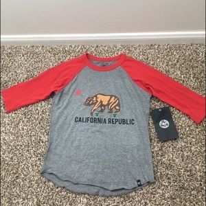 NWT California Republic Baseball Tee Medium