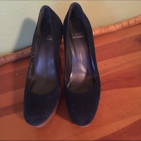 Navy suede Stuart weitzman heels