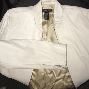 Bebe cropped leather jacket