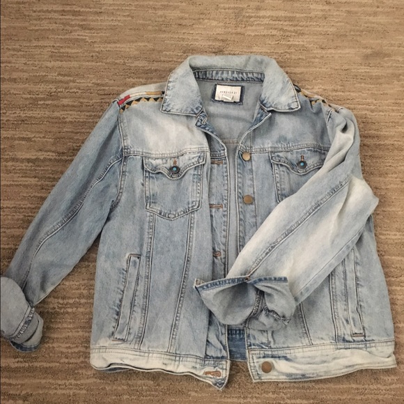 Oversized Embroidered Jean Jacket