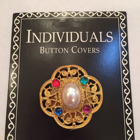 Golden Jeweled Button Cover