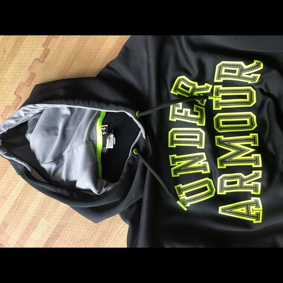 Under armour hoodie black/neon green sz L - Picture 1 of 4