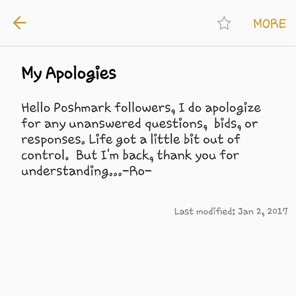 My apologies